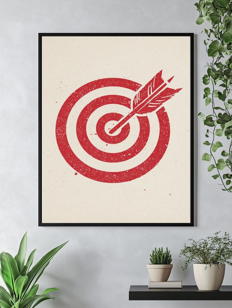Target with Arrow — Vintage Print. — room view 4