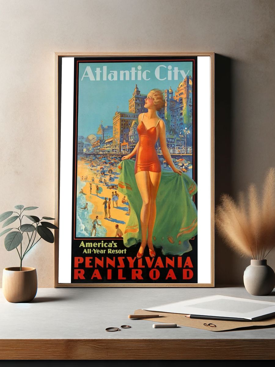 Atlantic City Vintage Travel Poster. — room view 2
