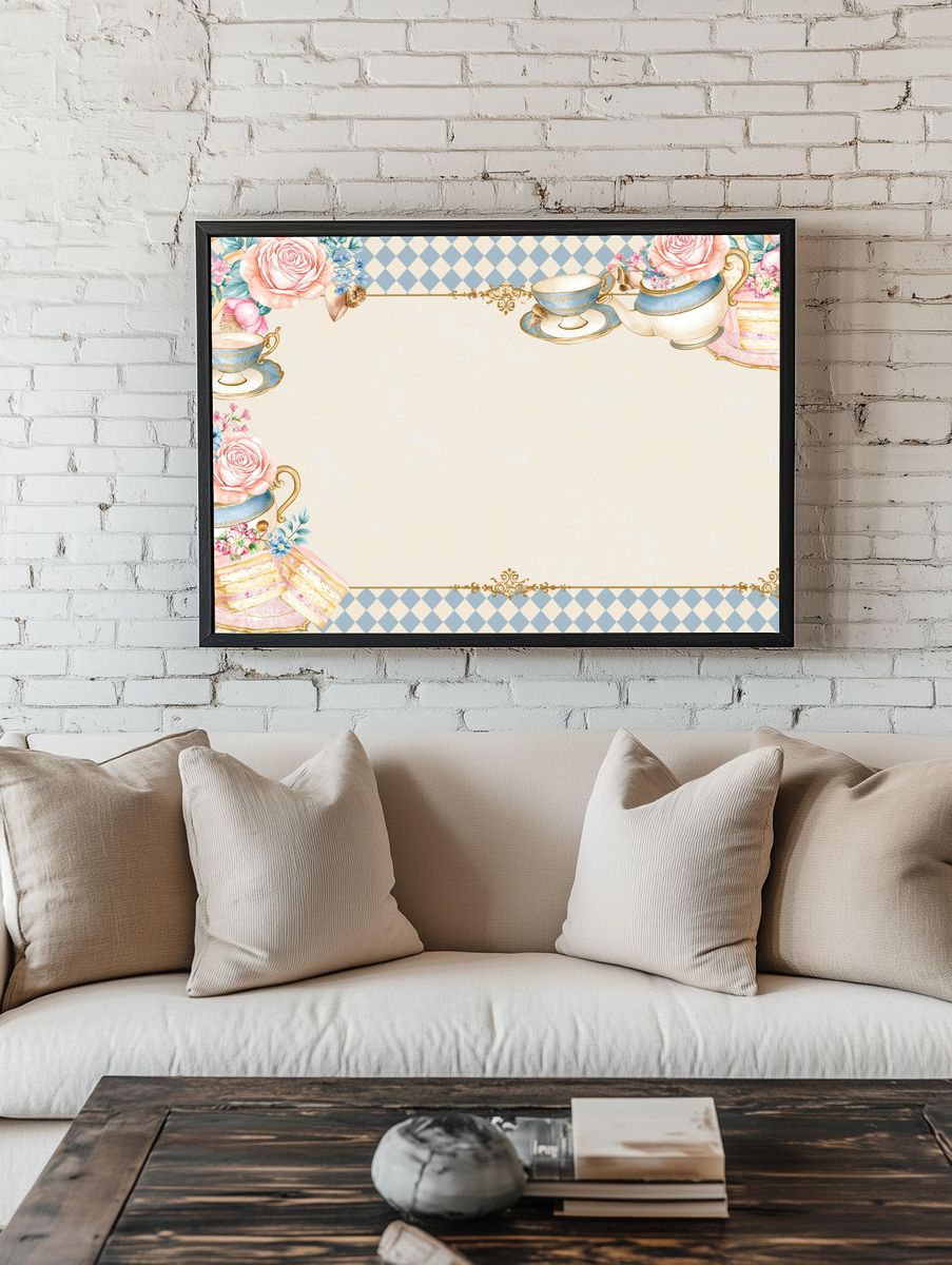Vintage Tea Party Floral Print. room preview