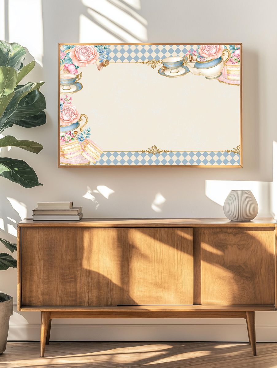 Vintage Tea Party Floral Print. — room view 3