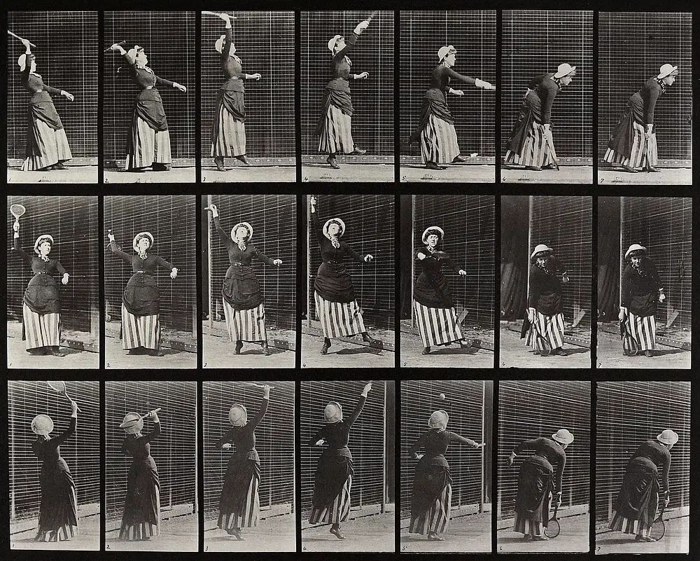 Vintage Tennis Player Motion Study Poster. poster — photography art