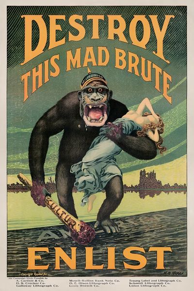 Aesthetic lithograph gorilla.