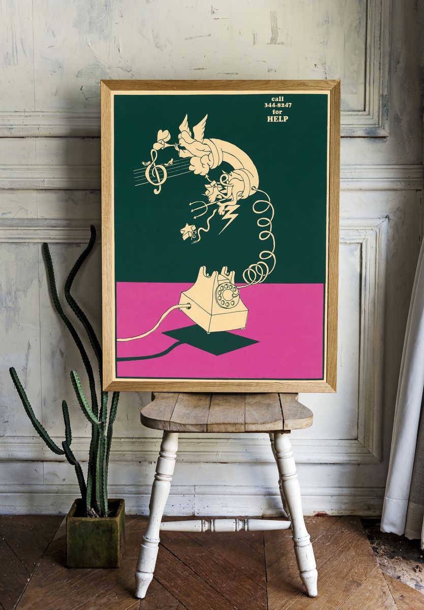 Vintage Telephone Art Print room preview