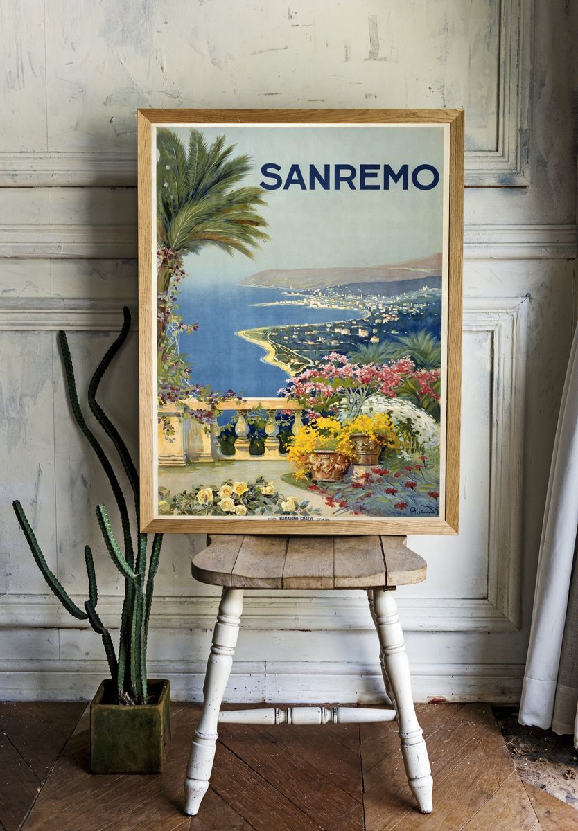 Sanremo Vintage Travel Poster. — room view 1