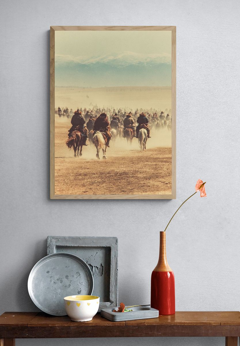 Horsemen in the Dust — Vintage Print. — room view 3