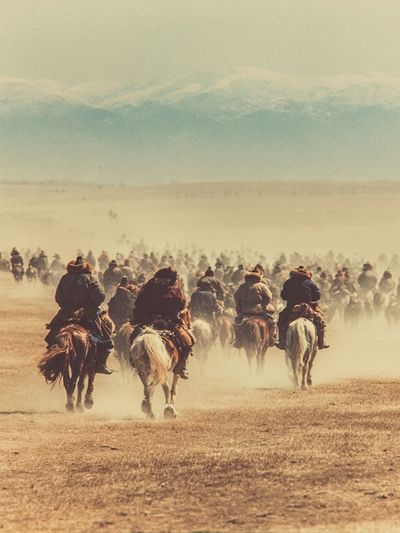 Horsemen in the Dust — Vintage Print. poster