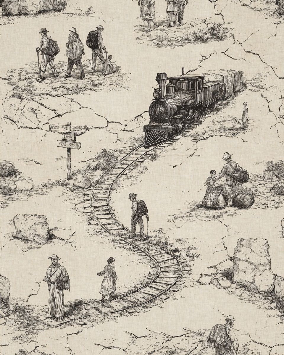 Vintage Train Journey Poster. poster detail