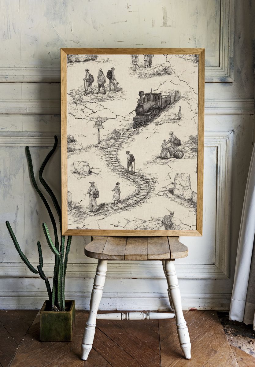 Vintage Train Journey Poster. — room view 1