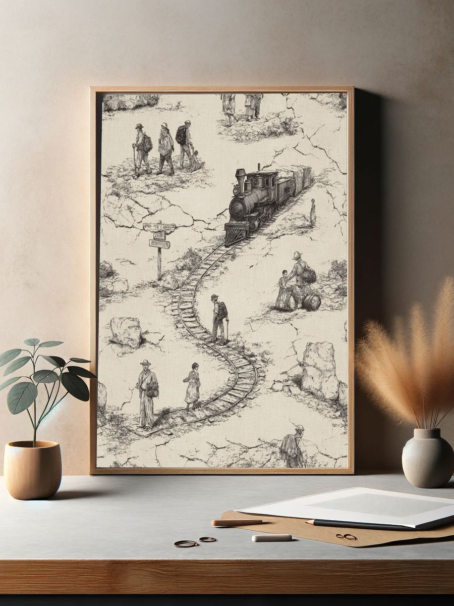Vintage Train Journey Poster. — room view 2