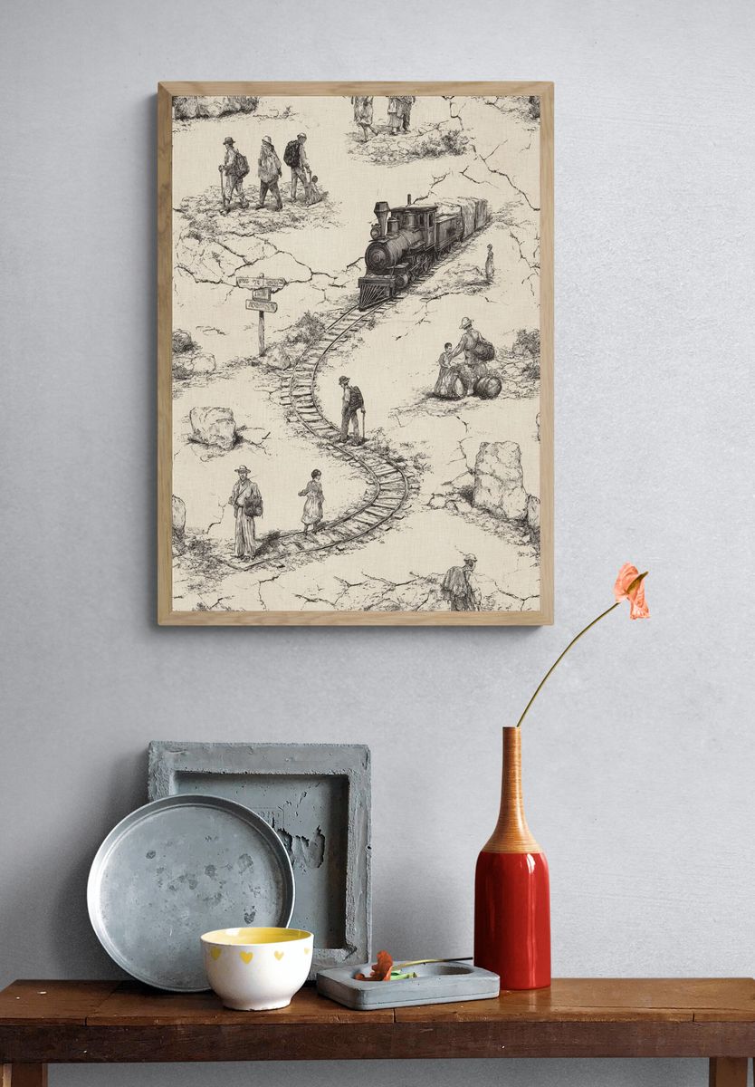 Vintage Train Journey Poster. — room view 3