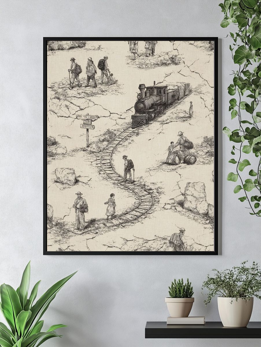 Vintage Train Journey Poster. — room view 4