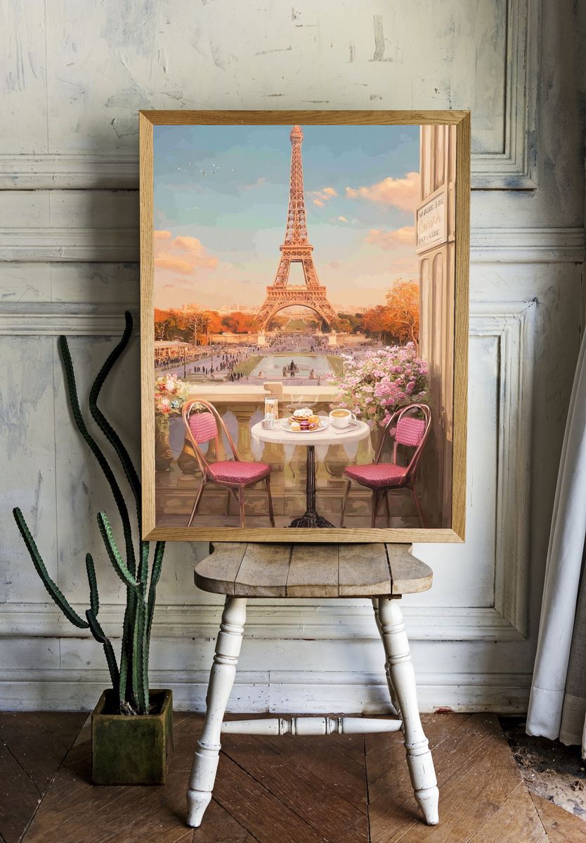 Eiffel Tower Café — Vintage Print. — room view 1