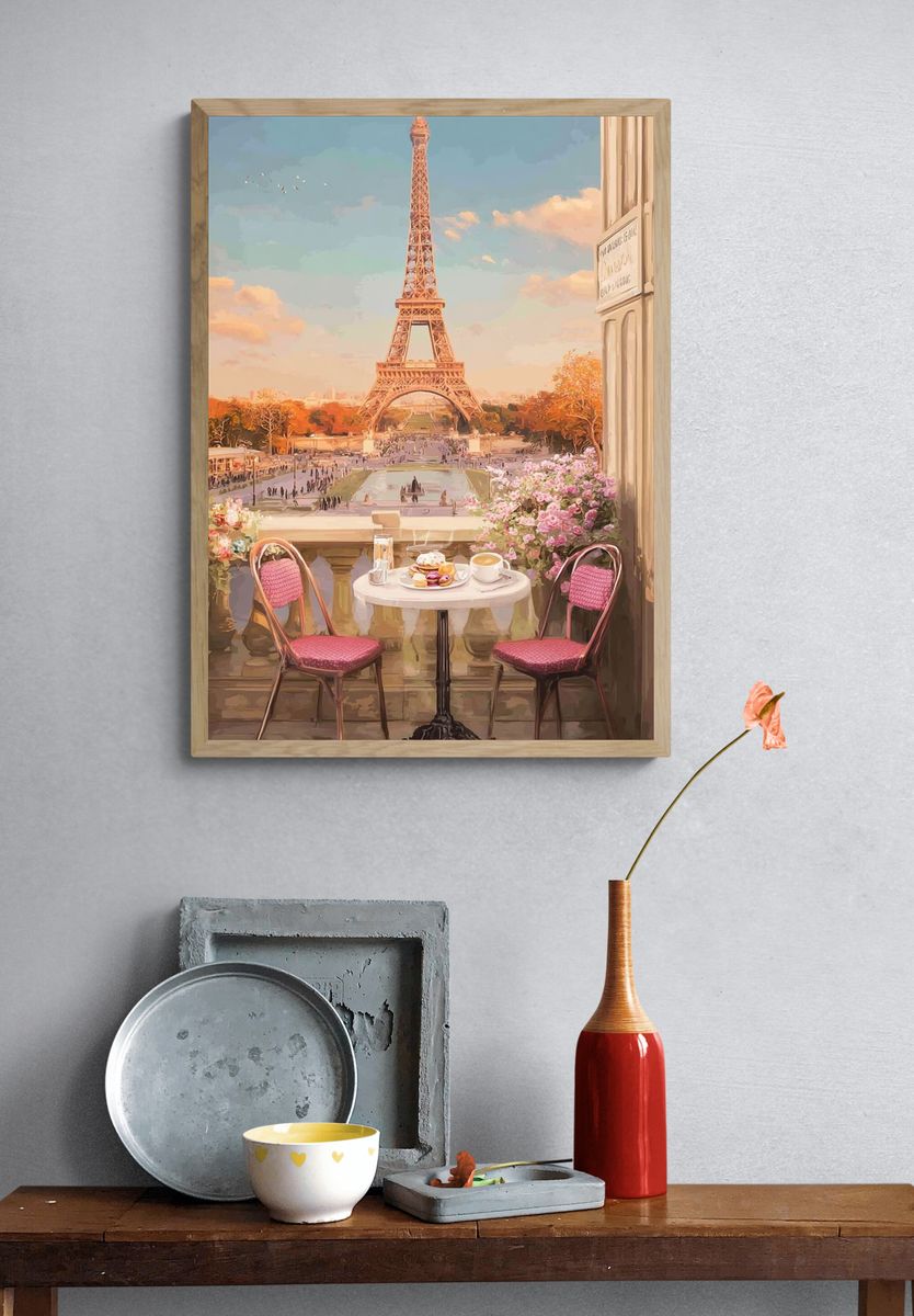 Eiffel Tower Café — Vintage Print. — room view 3