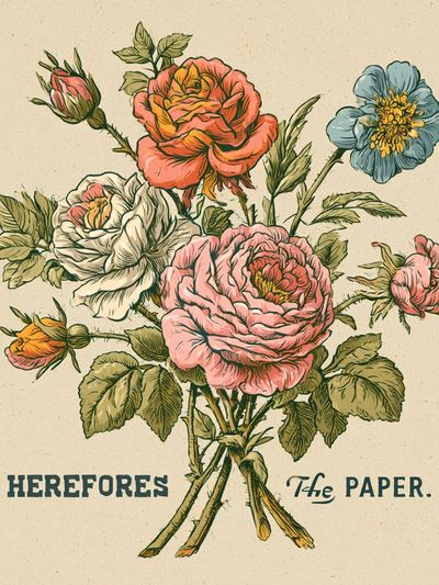 Vintage Floral Typography Poster. poster