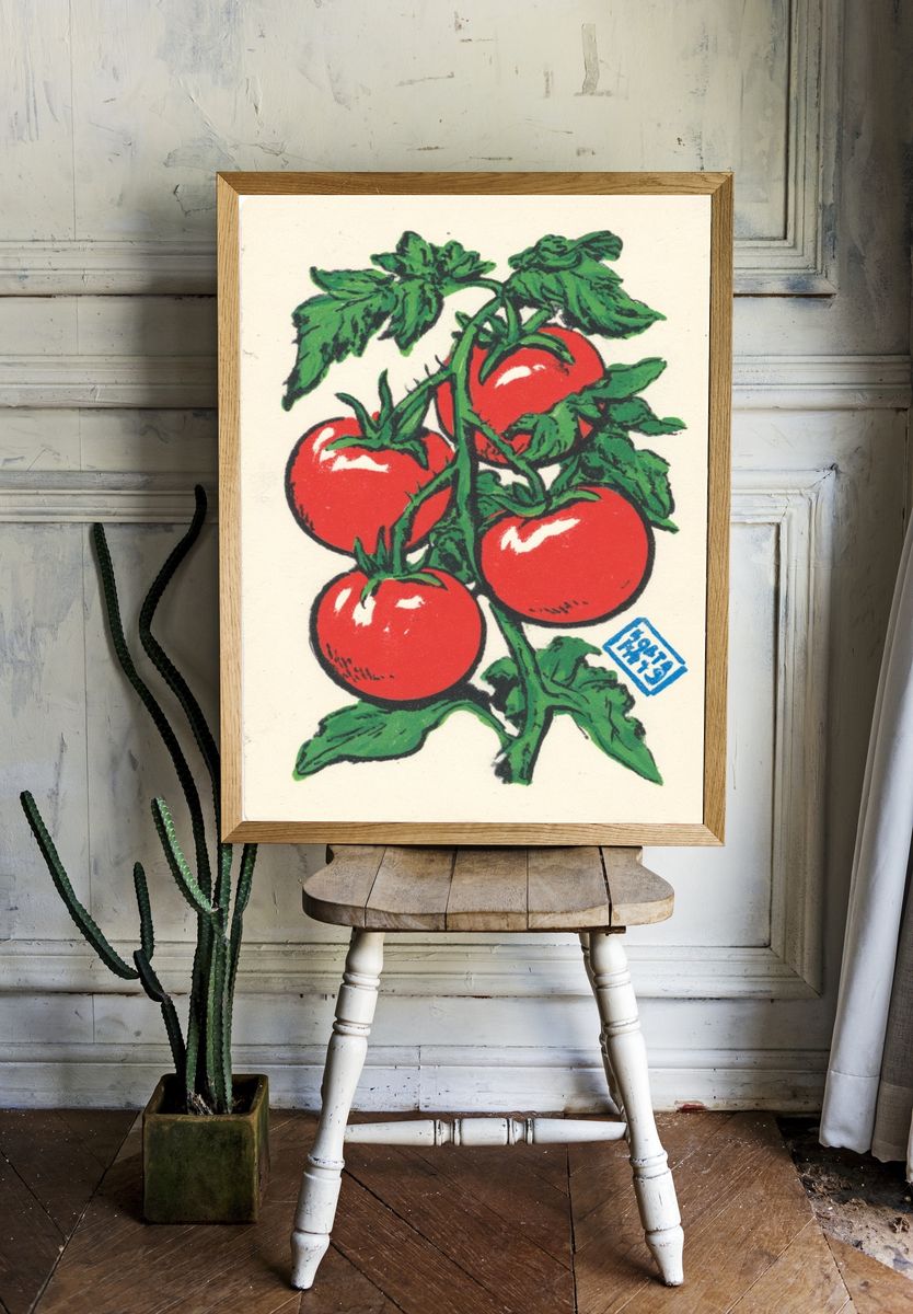 Tomato Plant Vintage Print. — room view 1