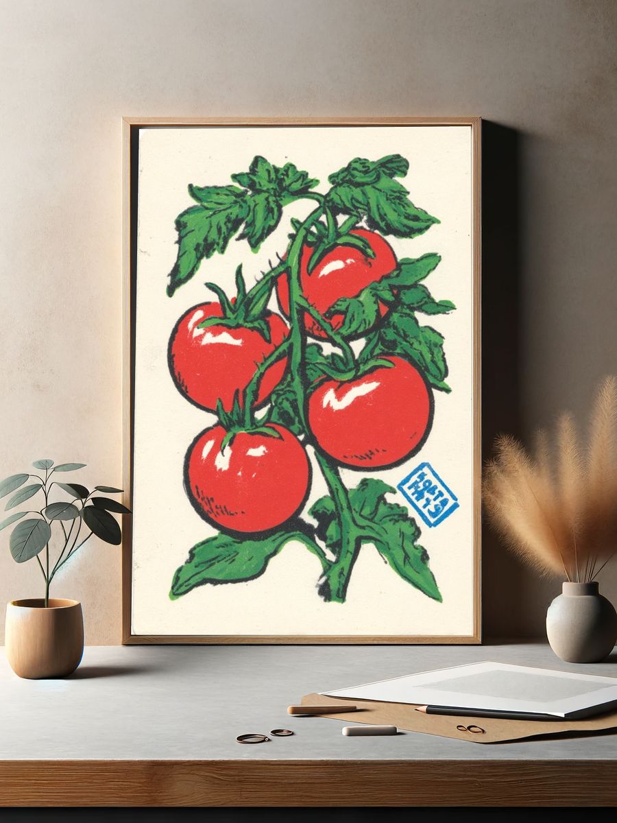 Tomato Plant Vintage Print. — room view 2