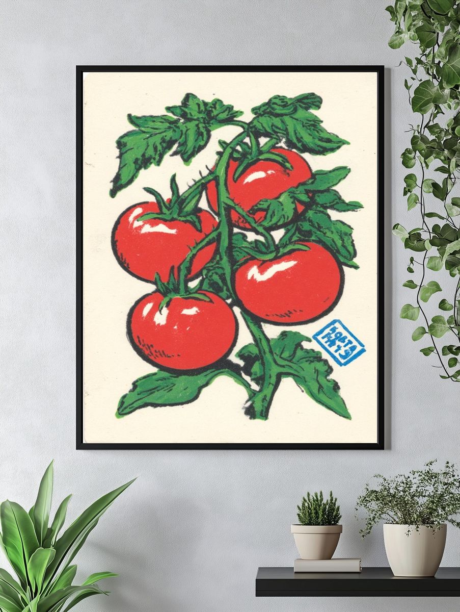 Tomato Plant Vintage Print. — room view 4