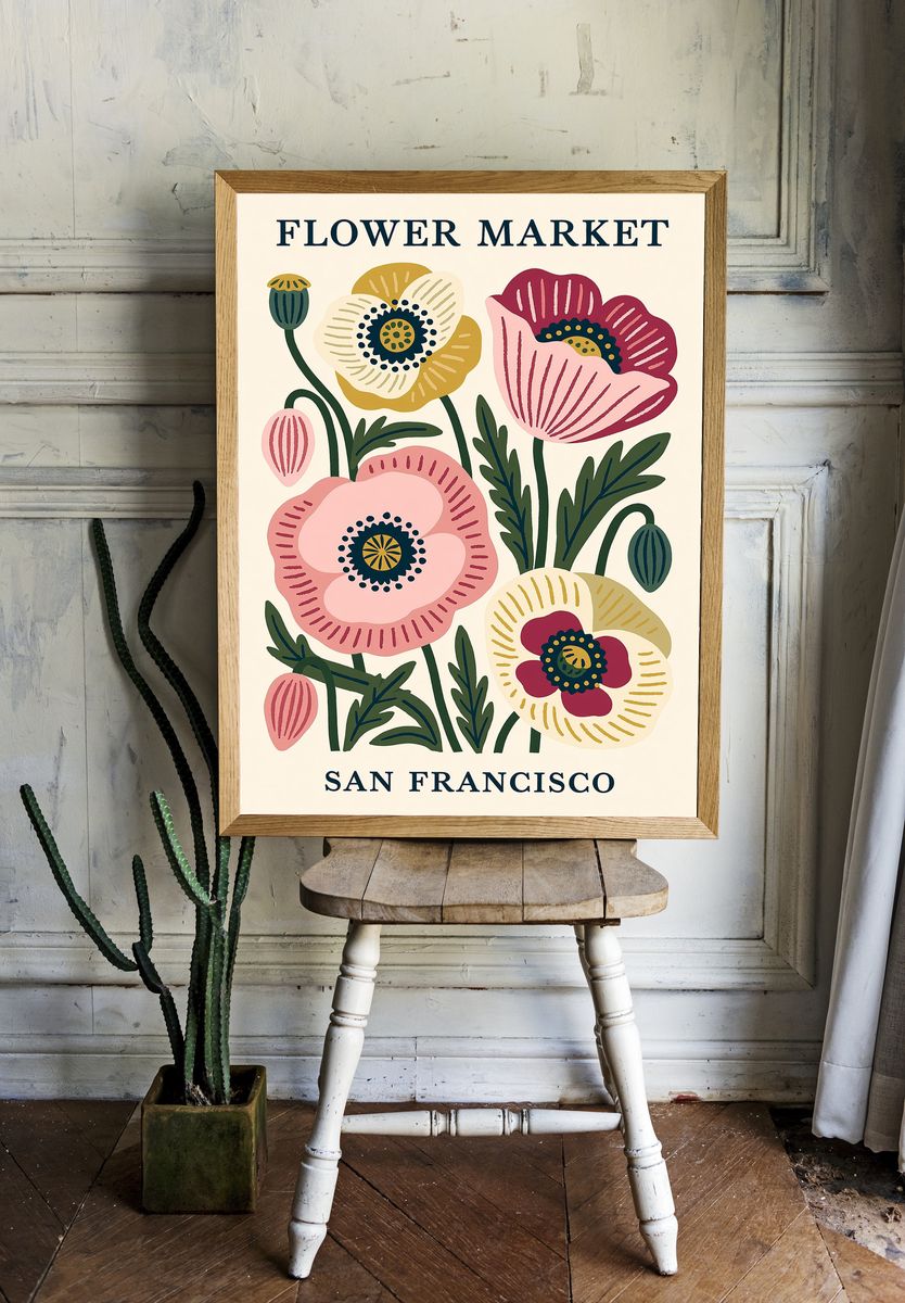 San Francisco Flower Market Print. — room view 1