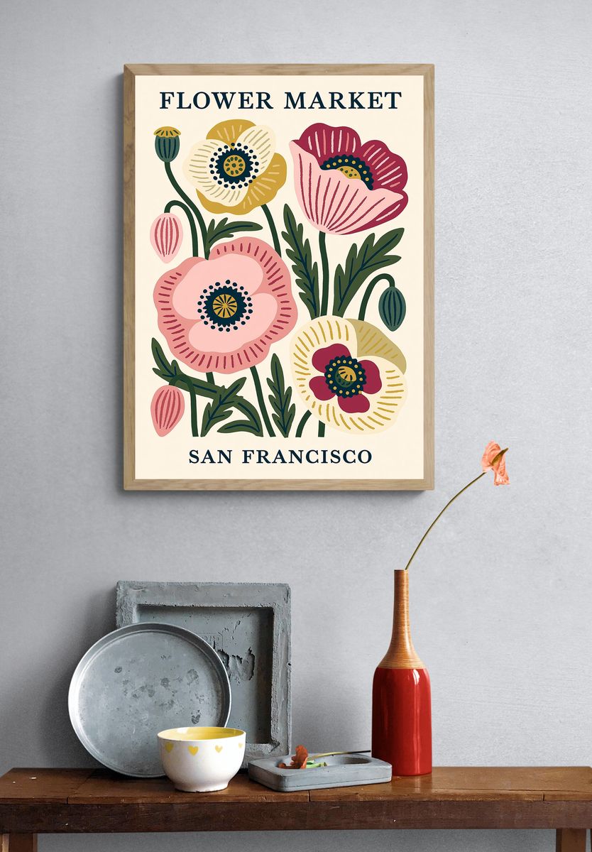 San Francisco Flower Market Print. — room view 3