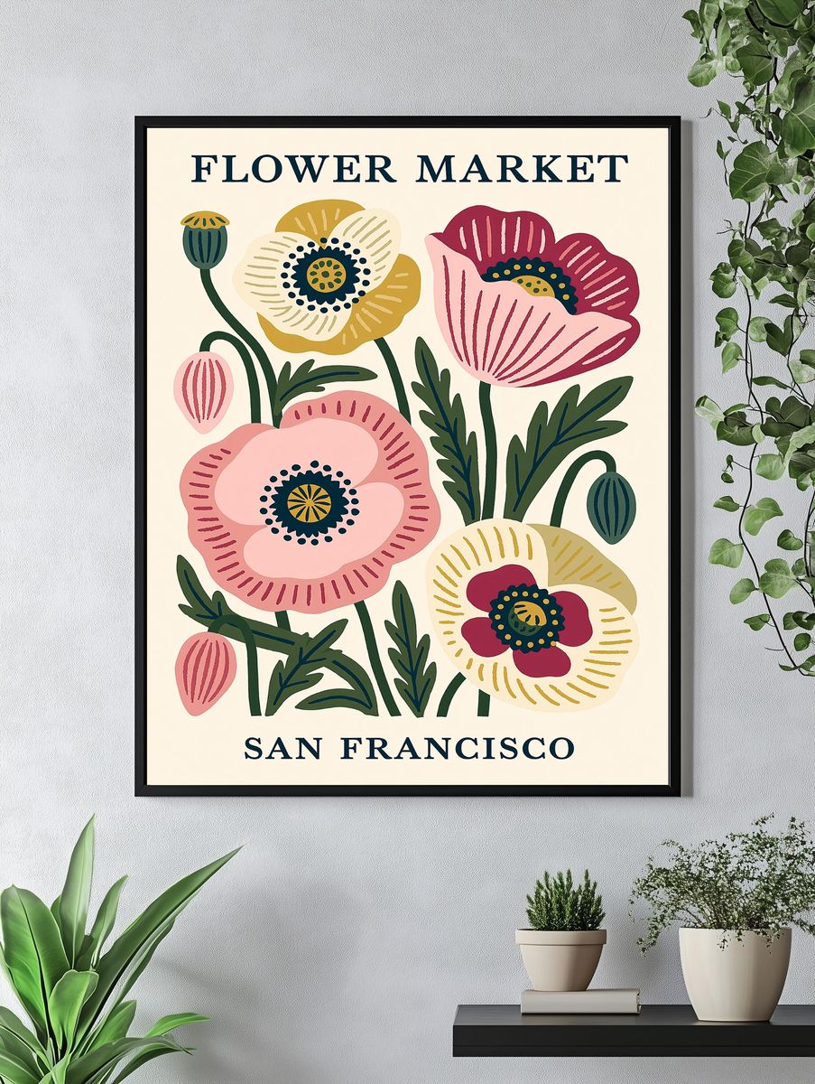 San Francisco Flower Market Print. — room view 4