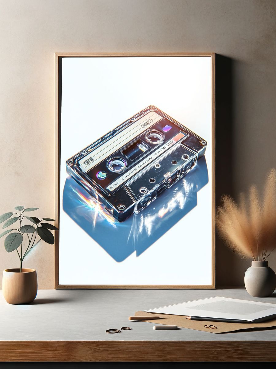 Cassette Tape Retro Poster. — room view 2