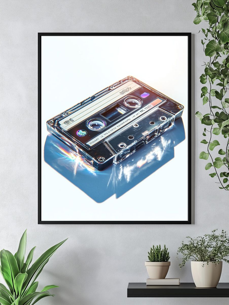 Cassette Tape Retro Poster. — room view 4
