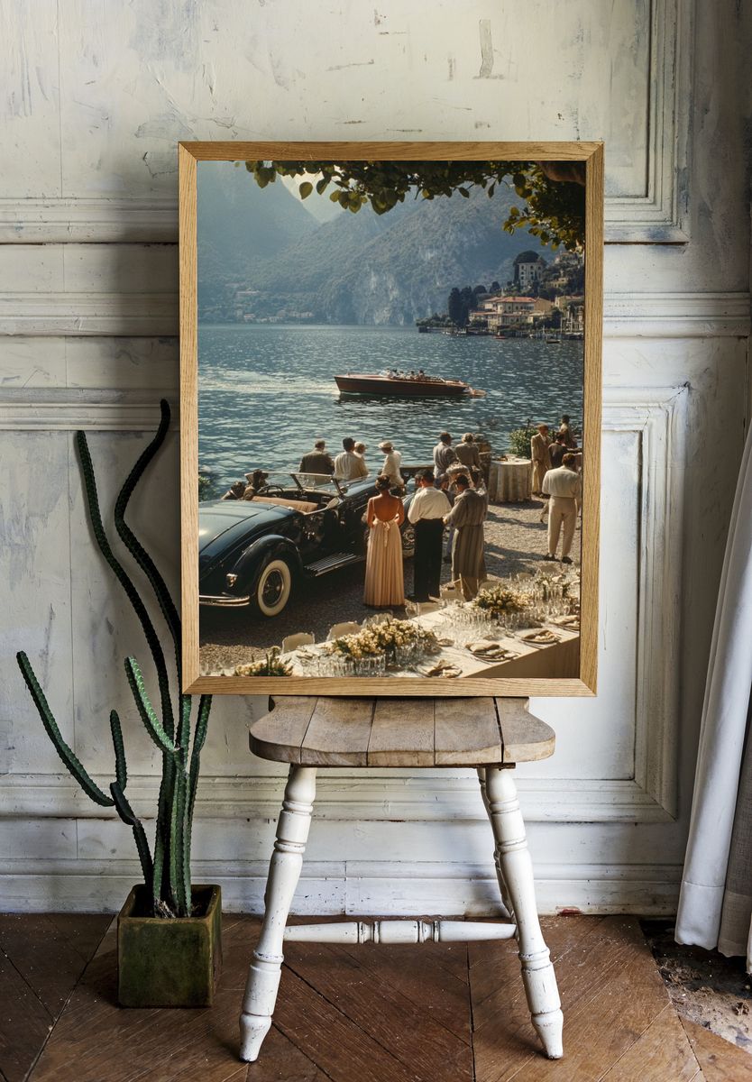 Lake Como Vintage Travel Poster. — room view 1