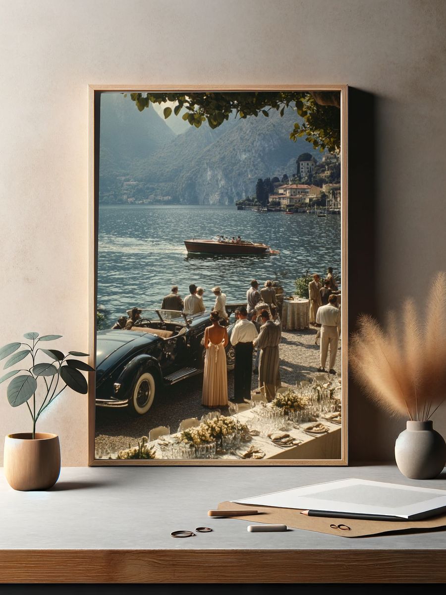 Lake Como Vintage Travel Poster. — room view 2
