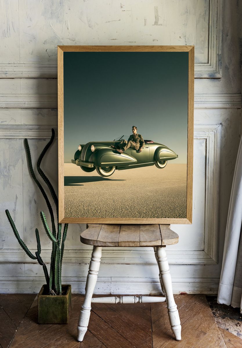 Vintage Convertible Desert Poster. — room view 1