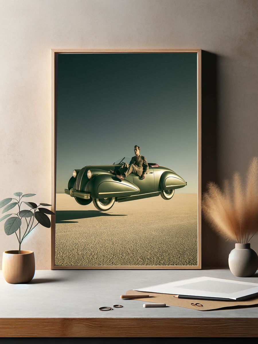 Vintage Convertible Desert Poster. — room view 2