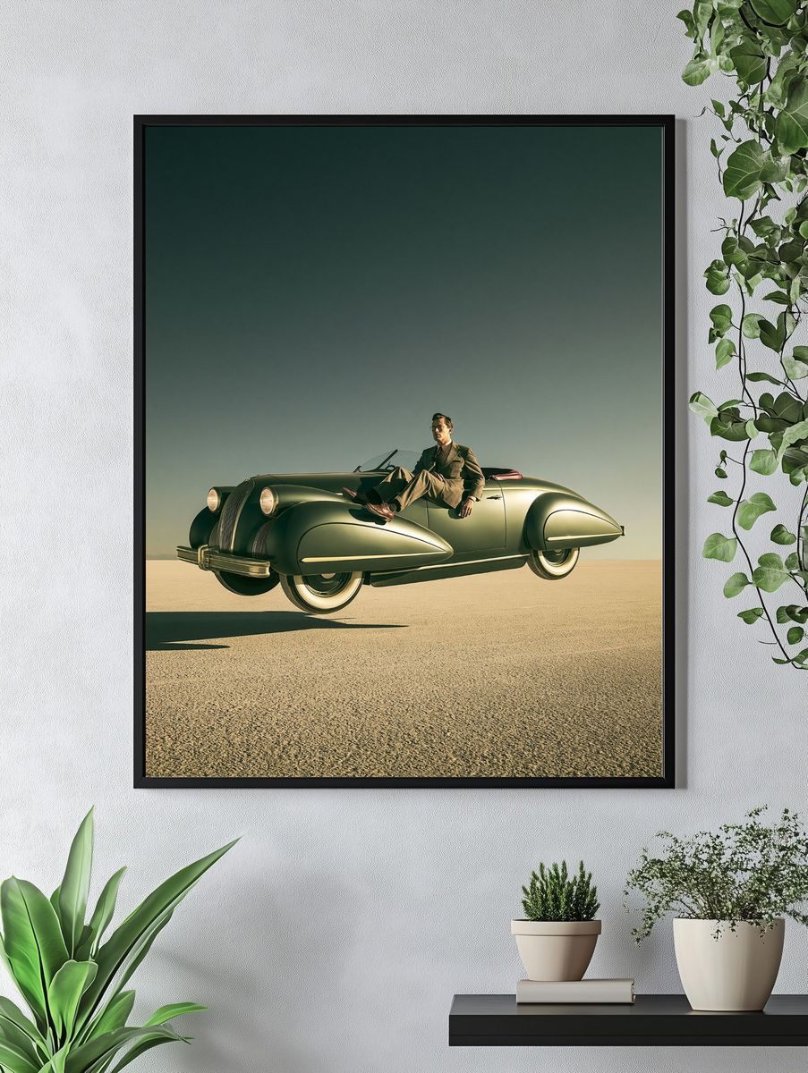 Vintage Convertible Desert Poster. — room view 4