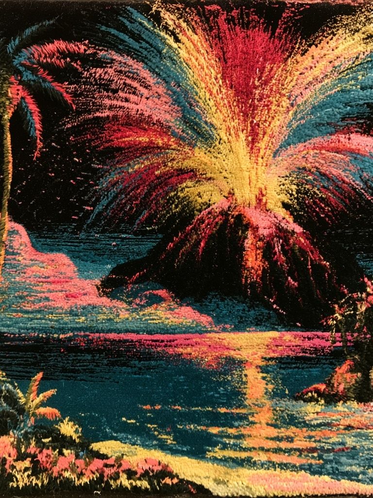 Tropical Fireworks Vintage Poster. poster detail