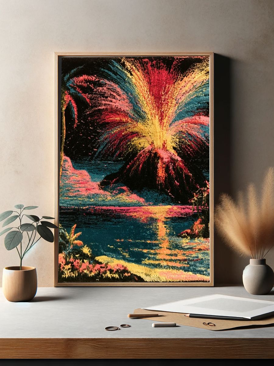 Tropical Fireworks Vintage Poster. — room view 2