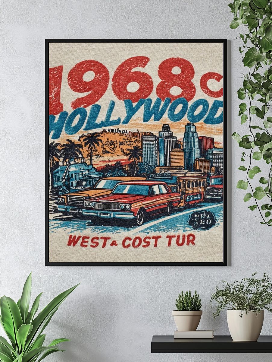 1968 Hollywood West Coast Retro Print. — room view 4