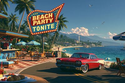 Beach Party Tonight Retro Poster.