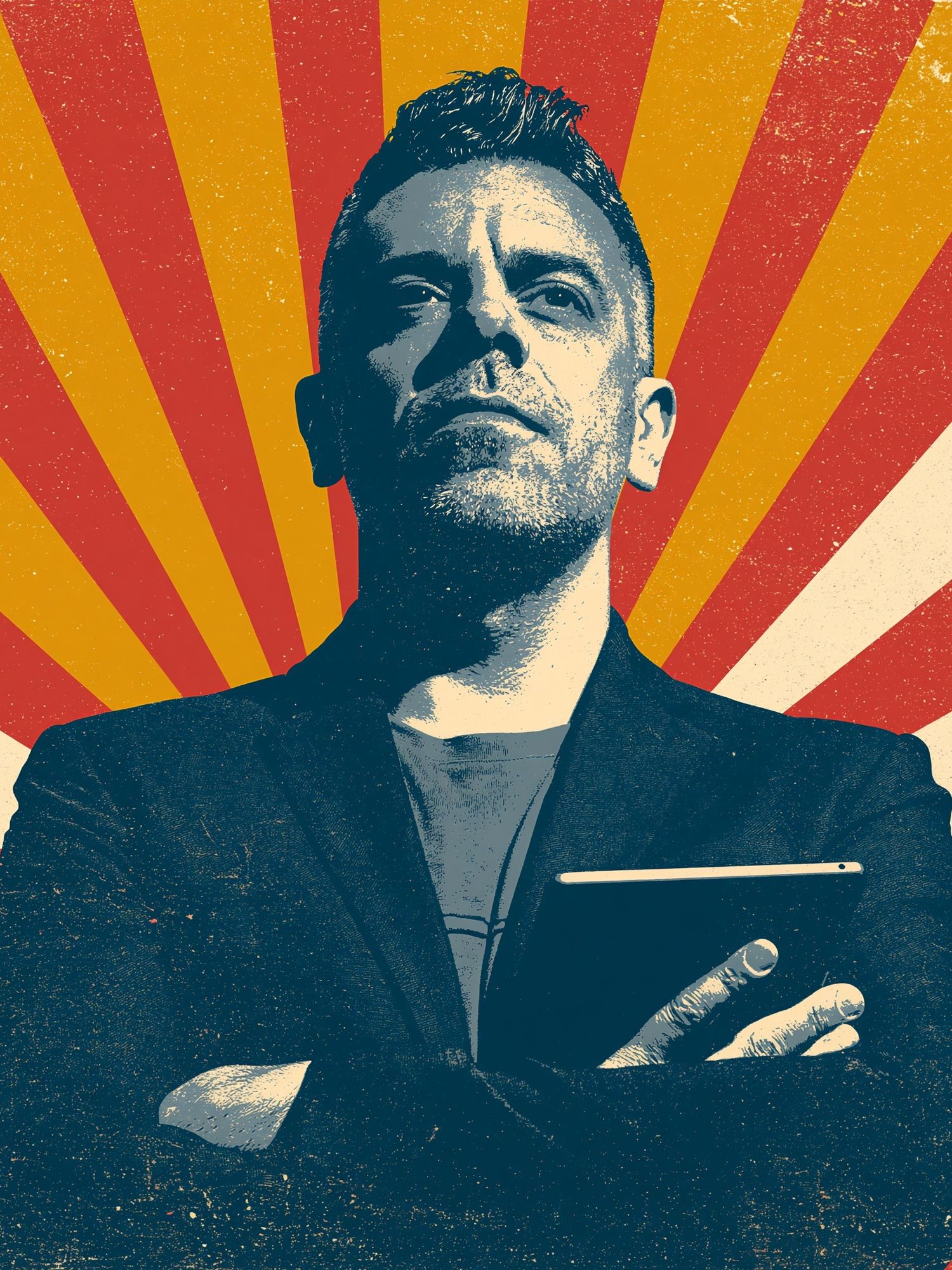 Retro Portrait Sunburst Poster. poster detail