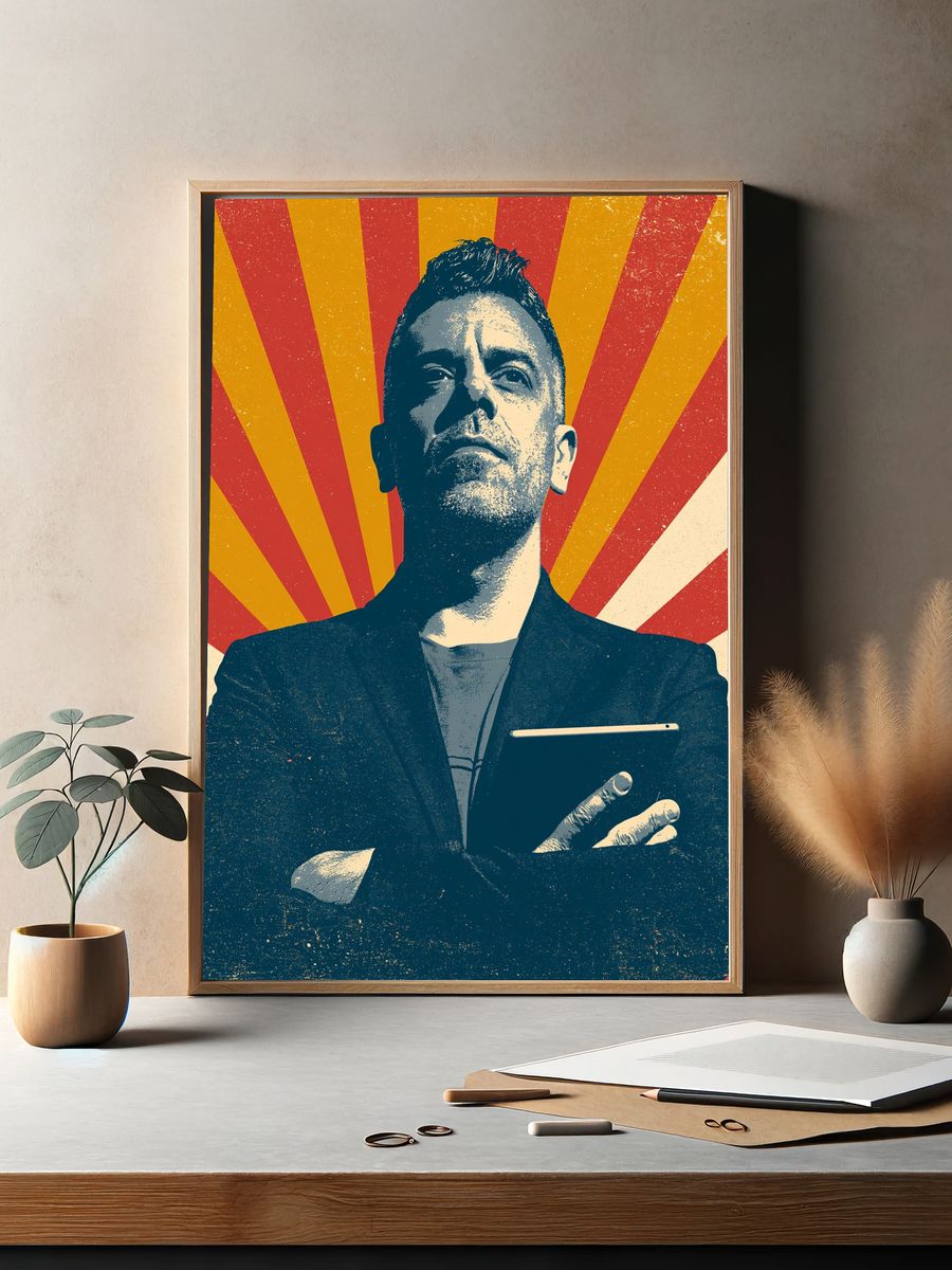 Retro Portrait Sunburst Poster. — room view 2