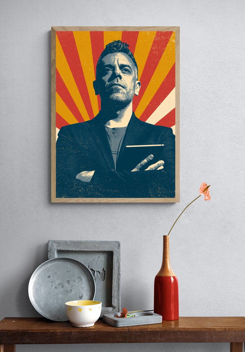 Retro Portrait Sunburst Poster. — room view 3
