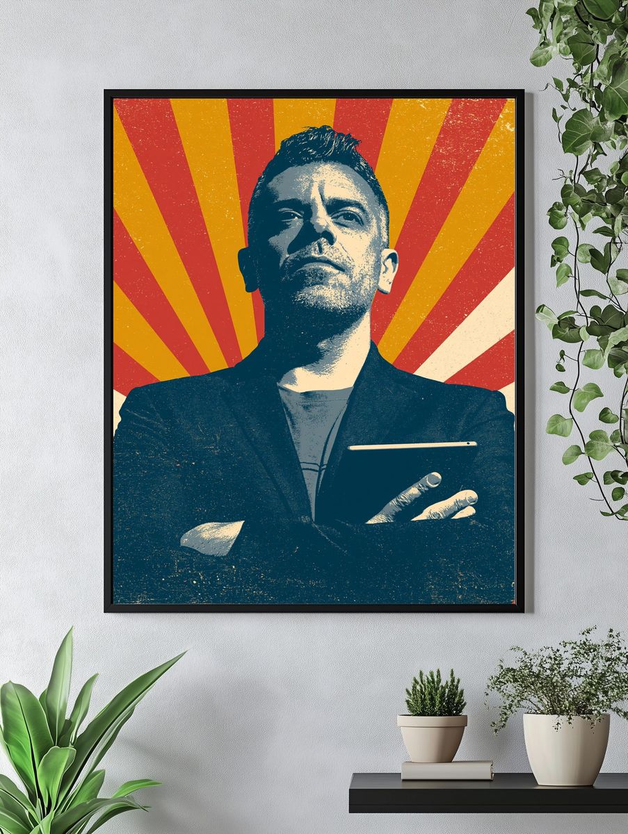 Retro Portrait Sunburst Poster. — room view 4