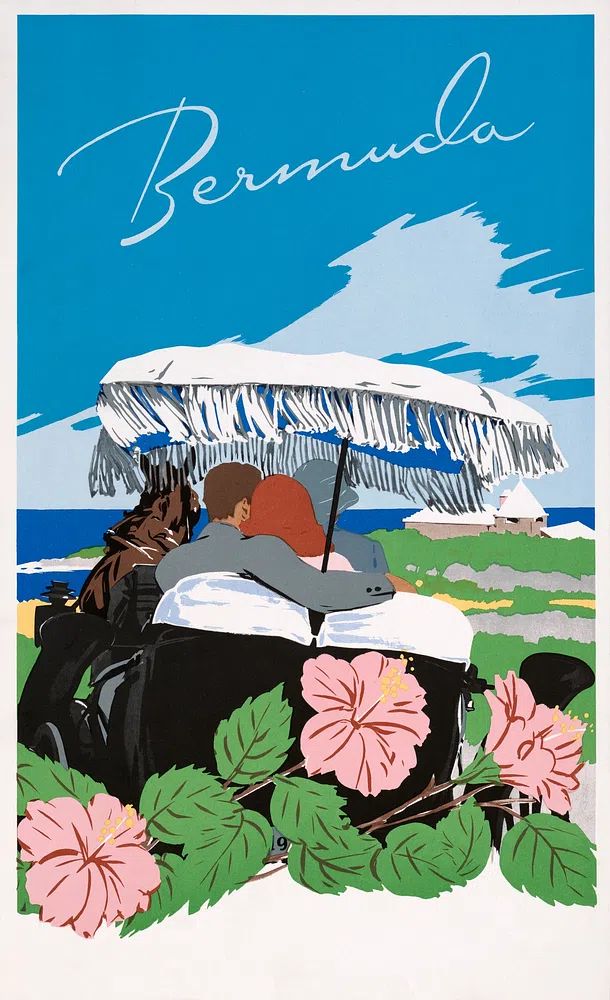 Bermuda (1940-1950) Adolph Treidler. Original. poster detail