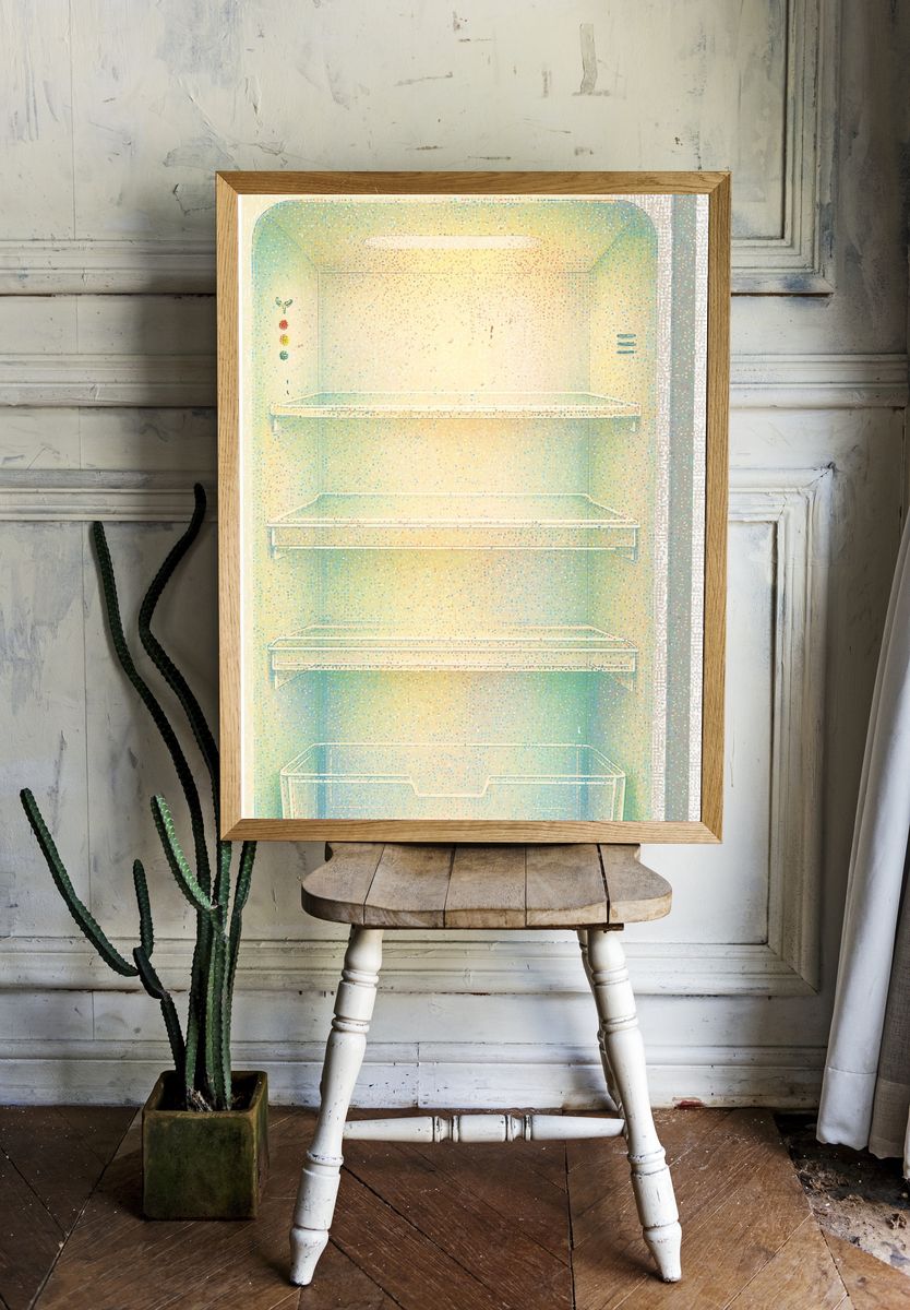 Retro Refrigerator Interior Poster. — room view 1