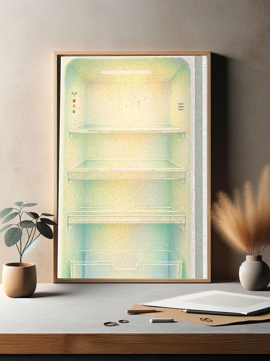 Retro Refrigerator Interior Poster. — room view 2
