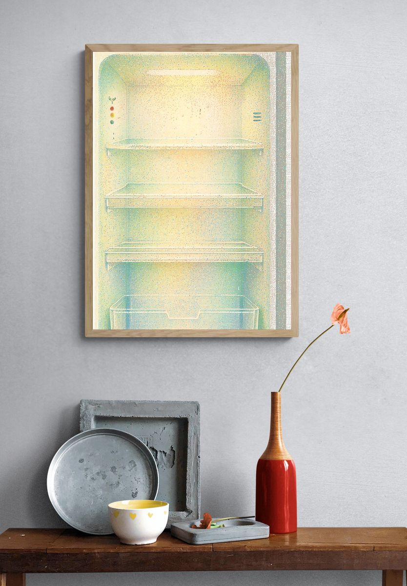 Retro Refrigerator Interior Poster. — room view 3