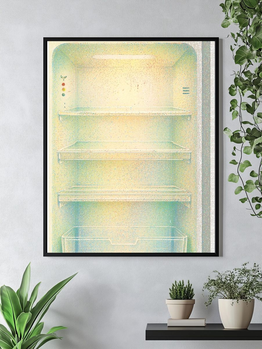 Retro Refrigerator Interior Poster. — room view 4