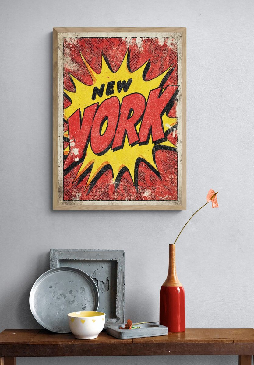 New York Comic Pop Art Poster. — room view 3