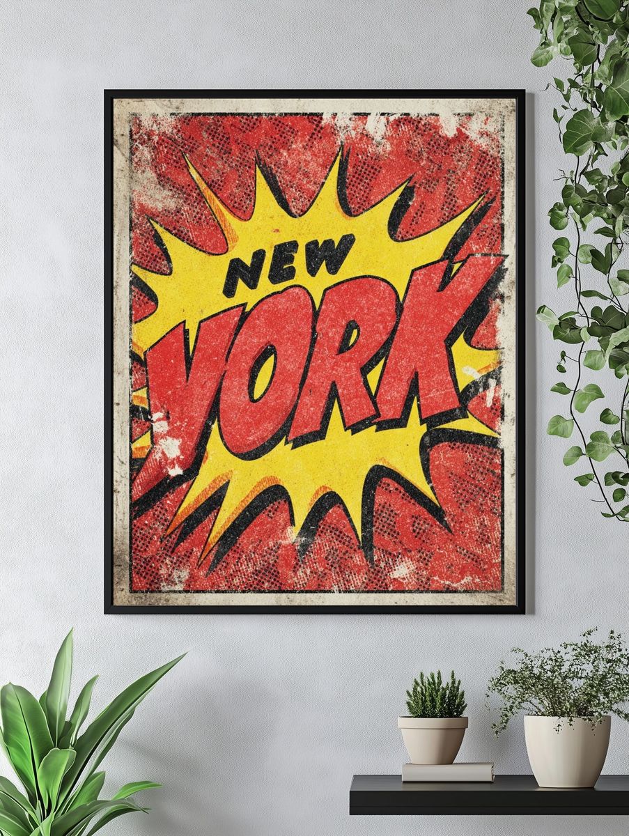 New York Comic Pop Art Poster. — room view 4