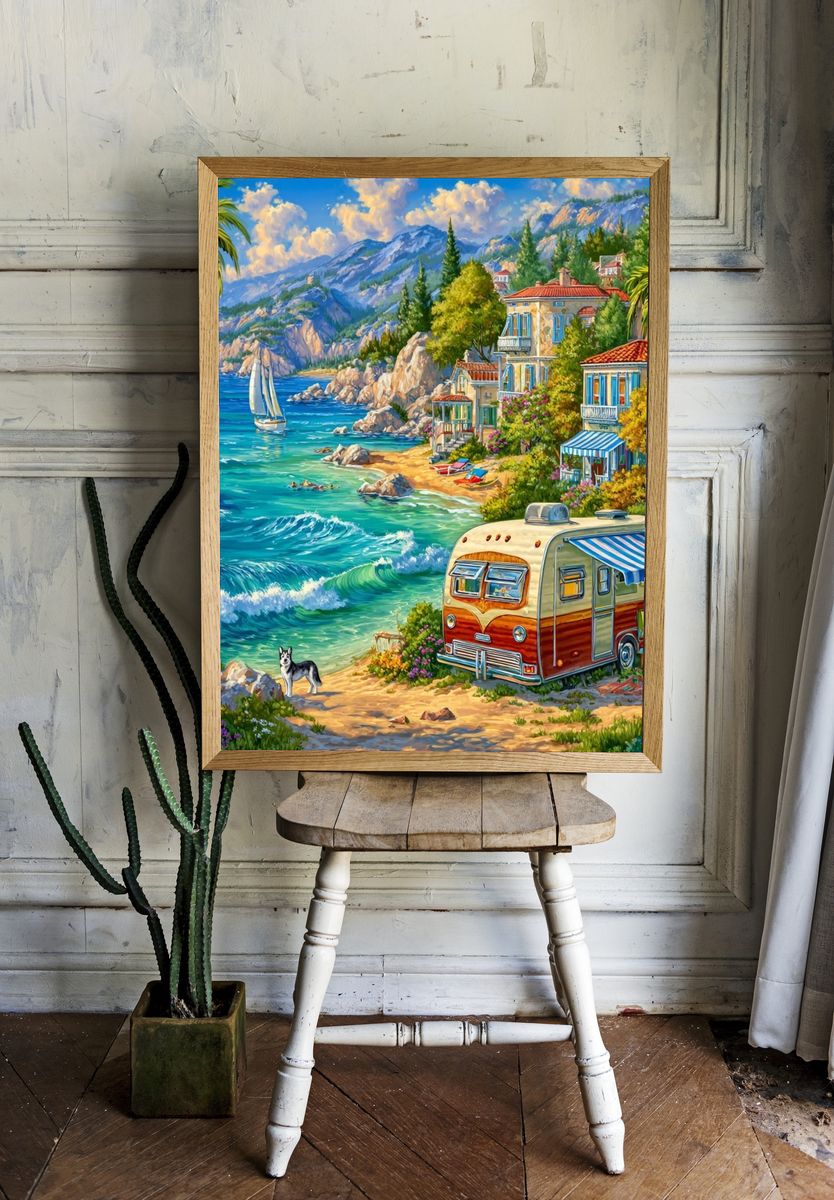 Coastal Retreat — Vintage Print. — room view 1