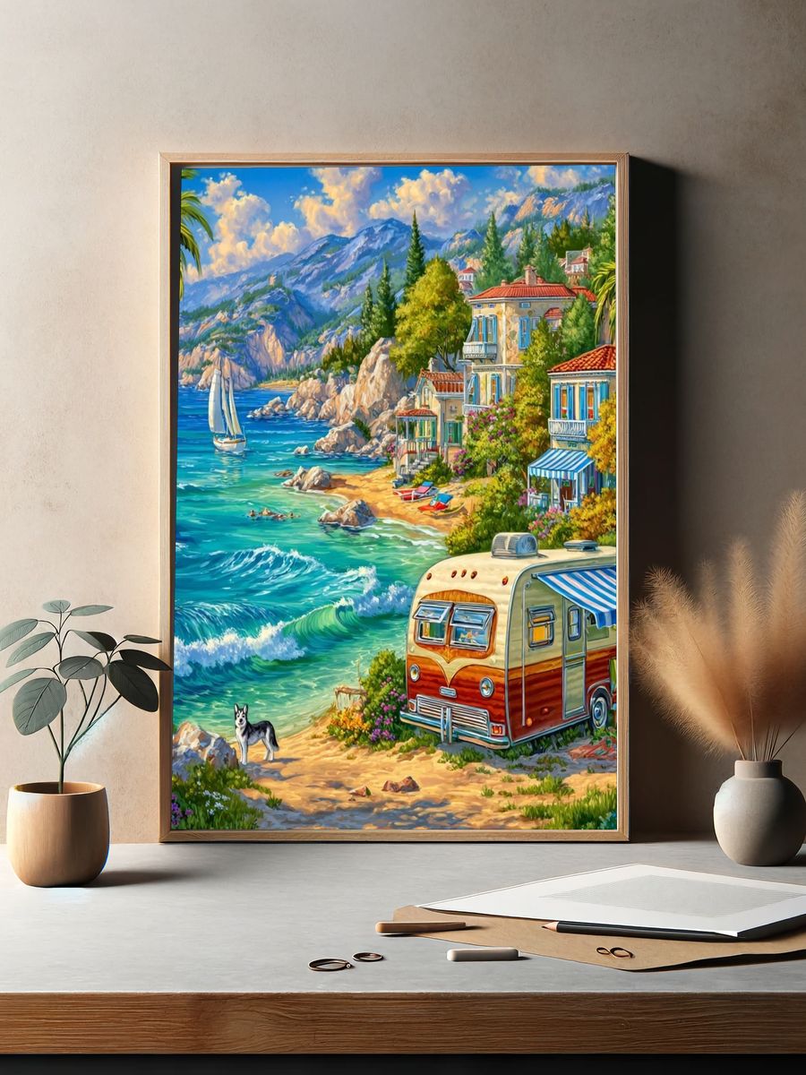 Coastal Retreat — Vintage Print. — room view 2