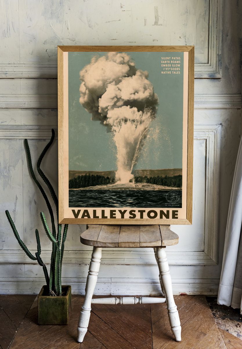 Valleystone Ethereal Realm Vintage Poster. room preview