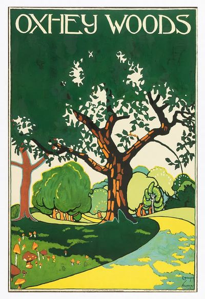 Poster, Oxhey Woods, London Underground. poster